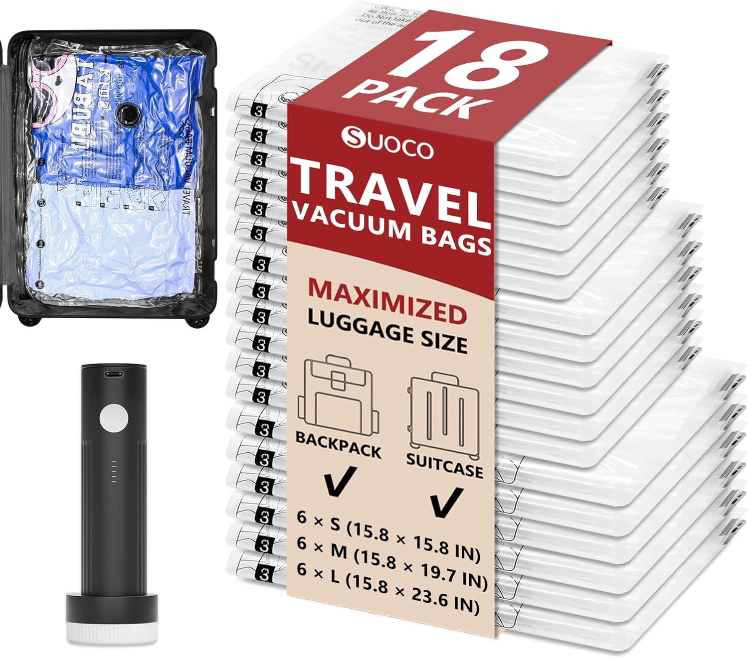 Travel Vacuum Bags with Pump