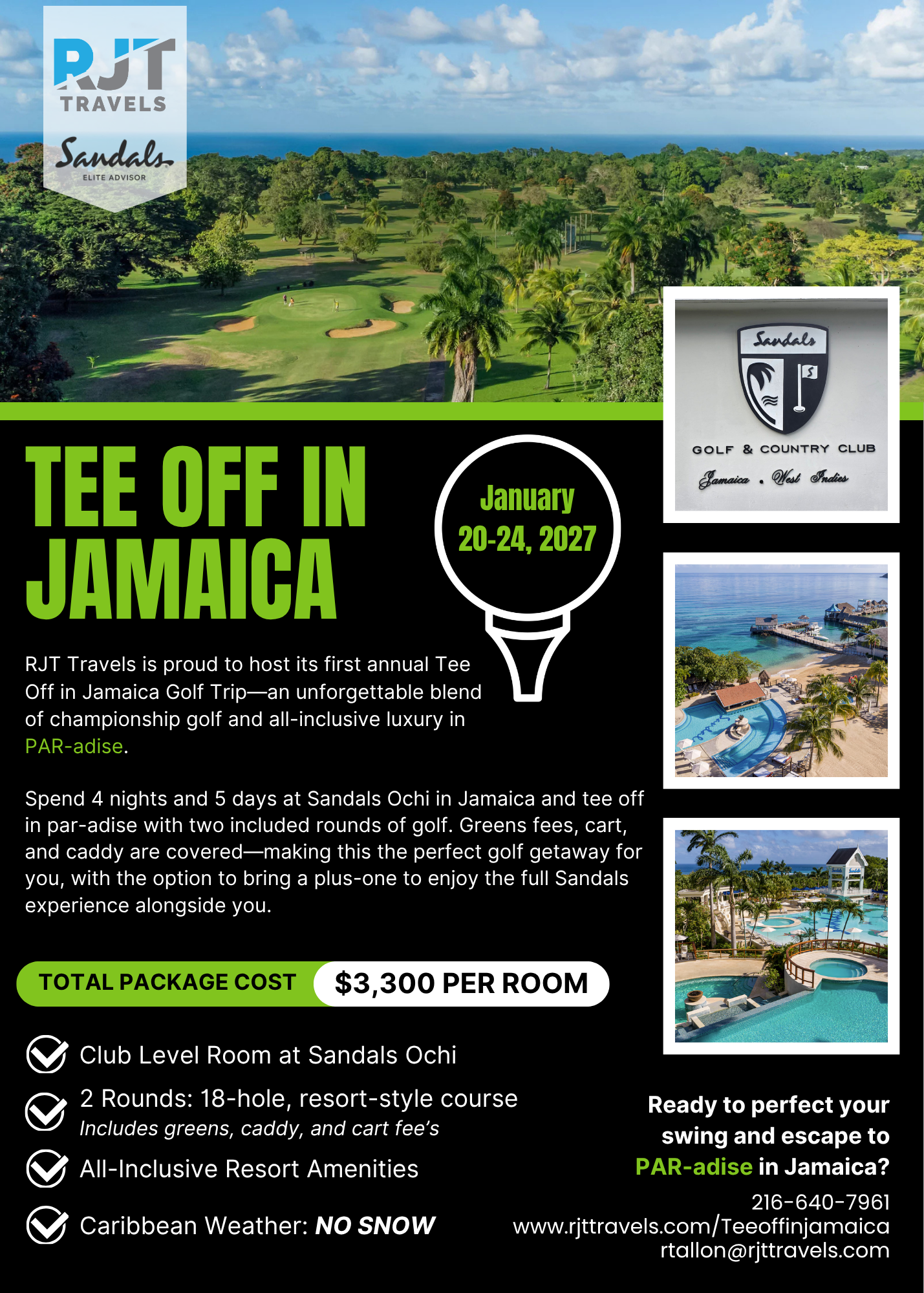 Tee Off in Jamaica Flyer