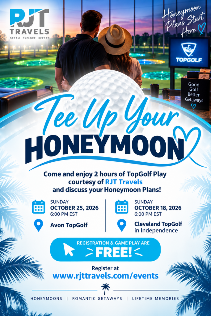Tee Up Your Honeymoon at Topgolf with RJT Travels, October 2026